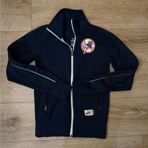 Nike Yankees Dark Blue Zip-Up Jacket with Embroidered Logo